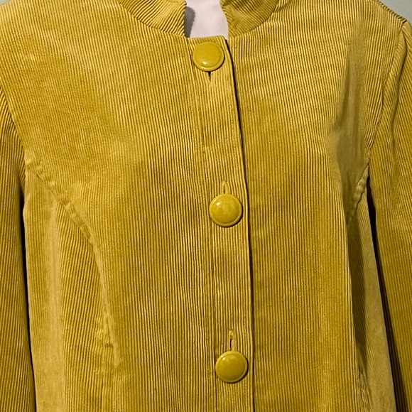 Requirements Jacket Corduroy Large Lime Green Bottom Button Loose - Picture 11 of 13